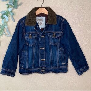 Route 66 ~ Dark Wash Denim Jacket Sherpa Collar